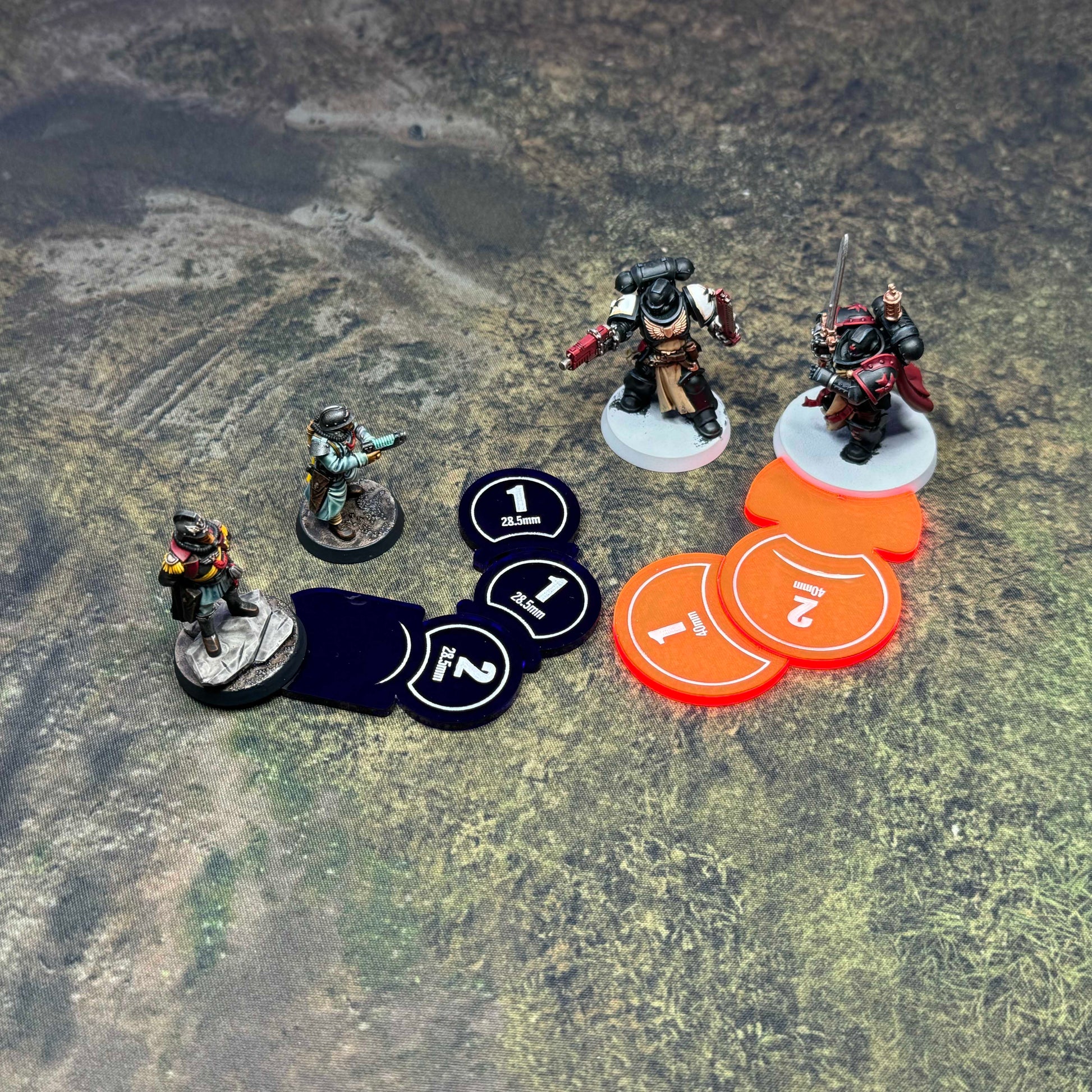 Warhammer 40000 Age of Sigmar Malifaux Guild Ball Infinity Kill Team Warcry tokens